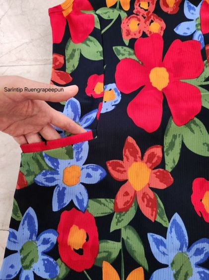 F and F Tropical Floral Sleeveless Mini Dress มินิเดรสแขนกุดลายดอกไม้ SIZE S อก 32" รูปที่ 6