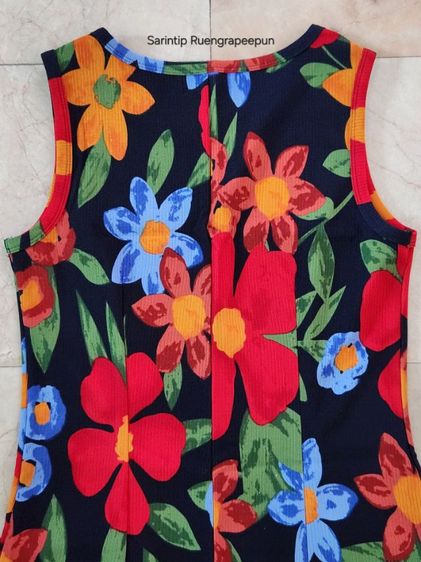 F and F Tropical Floral Sleeveless Mini Dress มินิเดรสแขนกุดลายดอกไม้ SIZE S อก 32" รูปที่ 10