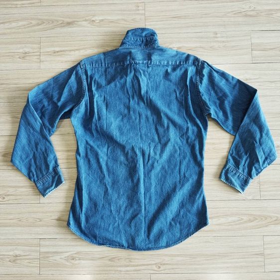 Vtg. 70s Levi's Orange Tab Denim Jean Work Shirt Black Button Indigo Cotton Medium Size  รูปที่ 4