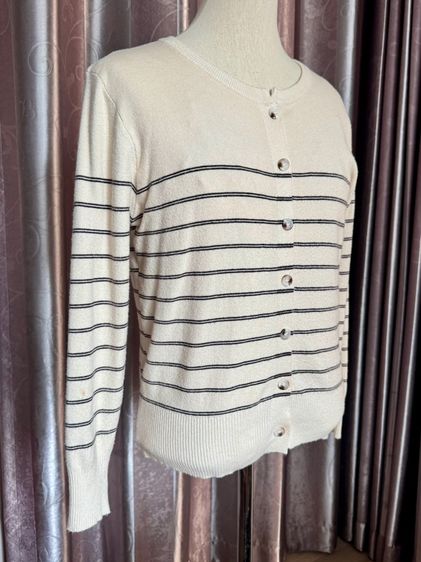 เสื้อ Cardigan แขนยาวสีครีม ผ้านุ่ม แขนยาว รูปที่ 8