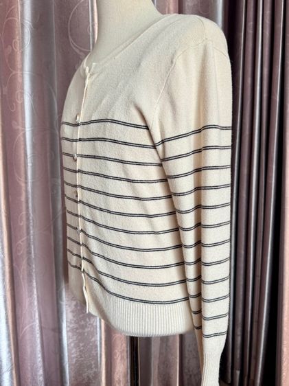 เสื้อ Cardigan แขนยาวสีครีม ผ้านุ่ม แขนยาว รูปที่ 3