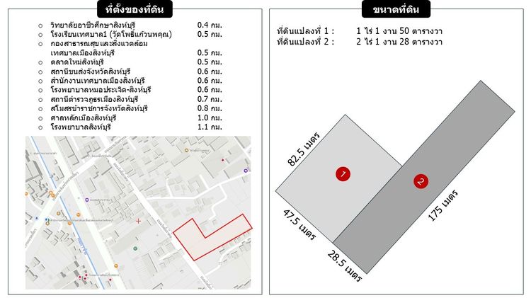 ขายที่ดินเปล่า – ทำเลศักยภาพสูงในตัวเมืองสิงห์บุรี  รูปที่ 4