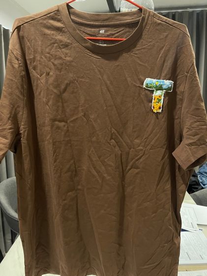 เสื้อยืดยี่ห้อ H M(ไม่เคยใส่เลย) เบอร์ L สีน้ำตาล