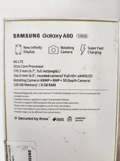 ( Sale ) Samsung A80 (Angel Gold) Top SeriesA กล้องหมุน เซลฟี่ชัดจากกล้อง 3 เลนส์  รูปที่ 4
