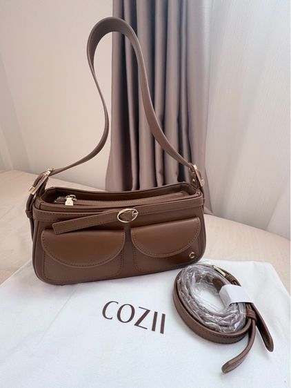 น้ำตาล หนัง PU กระเป๋า แบรนด์ Cozii รุ่น Alice 