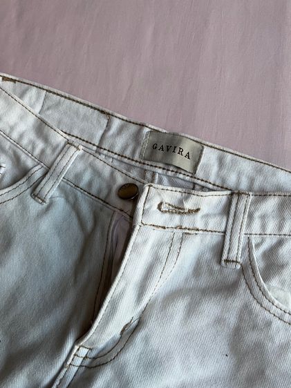 กางเกงยีนส์ สีขาว รูปที่ 3