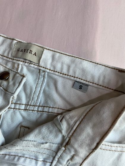 กางเกงยีนส์ สีขาว รูปที่ 2