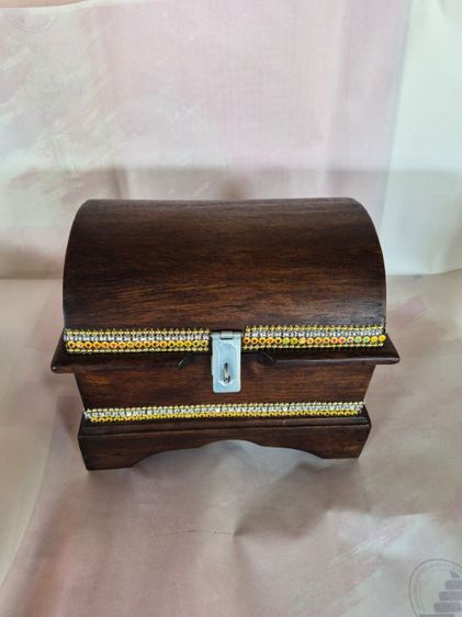 กล่องไม้สักบุกำมะหยี่ กล่องใส่พระ ใส่เครื่องประดับ รูปที่ 3