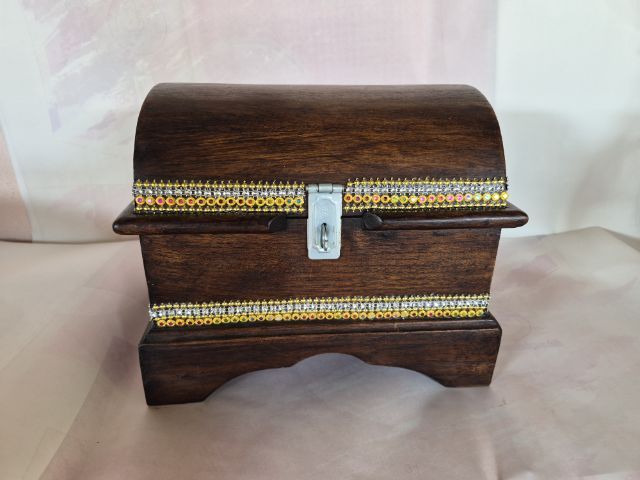 กล่องไม้สักบุกำมะหยี่ กล่องใส่พระ ใส่เครื่องประดับ รูปที่ 6