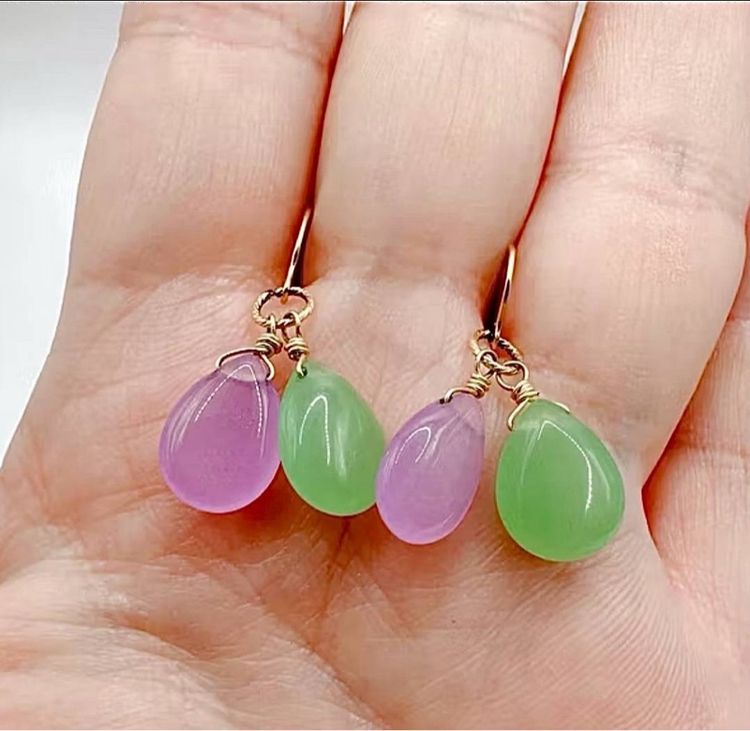 อื่นๆ 📌ต่างหู งานมีตอก ประดับหิน 💚💜 