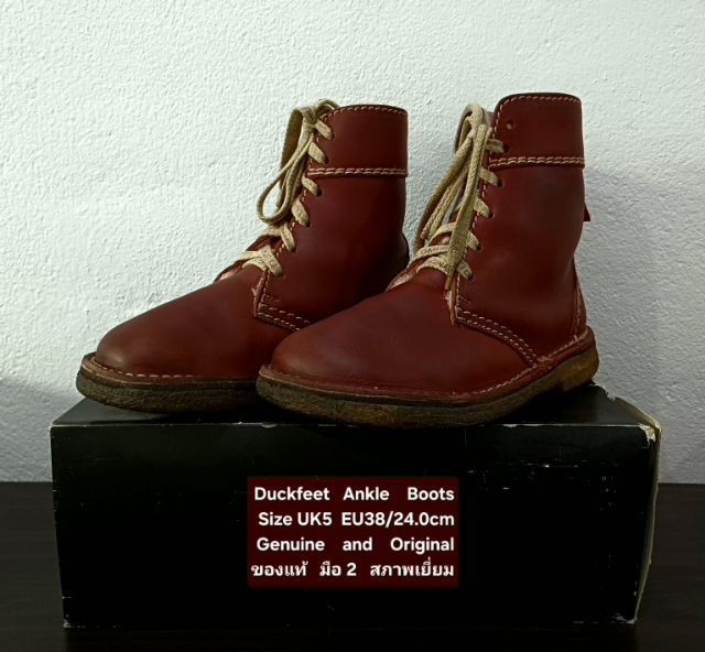 Duckfeet Boots, Unisex 5UK 38EU(24.0cm) Original ของแท้ มือ 2 สภาพเยี่ยม, รองเท้าบู้ท Duckfeet หนังแท้ พื้นเต็ม Soft และเชือกแท้ สวยมาก รูปที่ 5