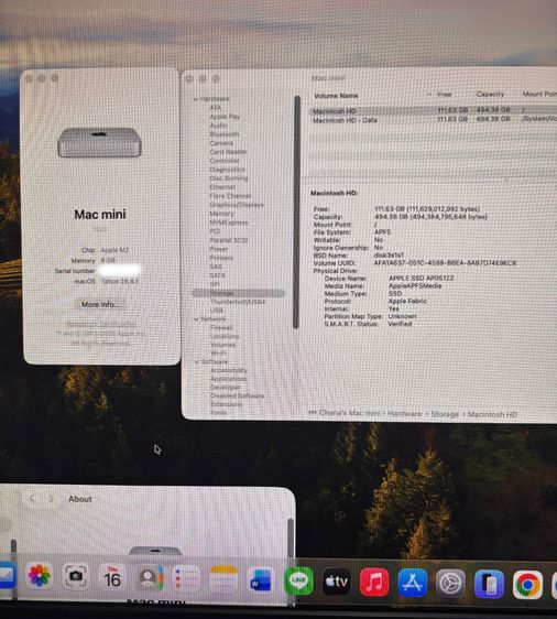 Mac Mini 2023 Apple M2 8-Core GPU 10-Core RAM 8GB SSD 512GB Full Box รูปที่ 3