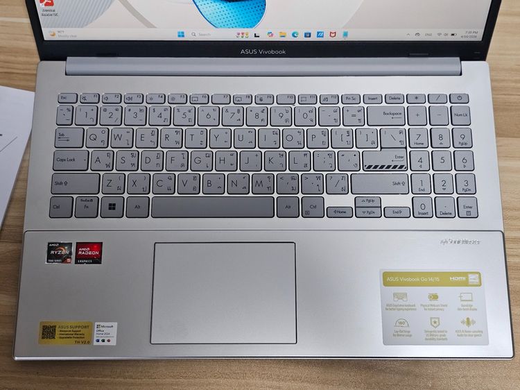 VivoBook 15 Ryzen5 7520u+ readeon Graphic+Ram16g+ssd512 เครื่องสวย ประกันยาวๆ  รูปที่ 4