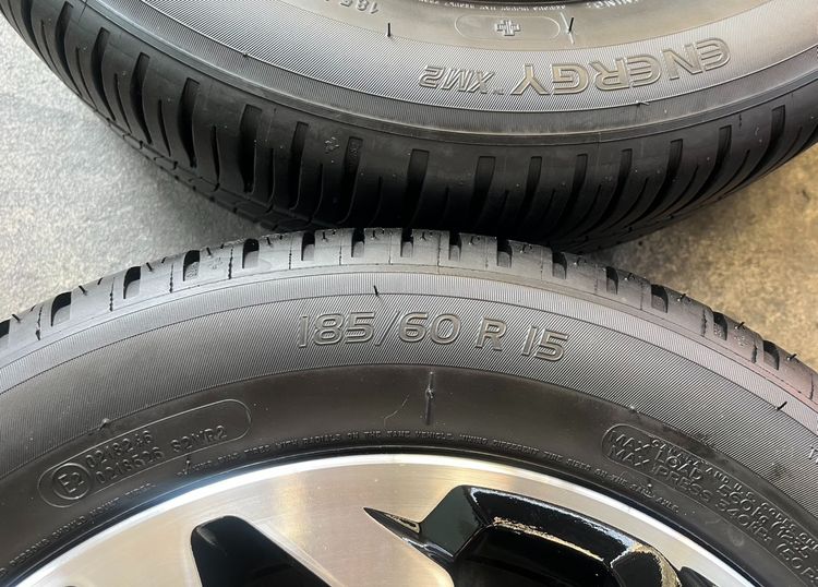 ✨ล้อแม็ก✨Honda Jazz GK รองท็อป ขอบ 15 ดำหน้าเงา พร้อมยาง 185-60-15 Michelin💥ปี 25💥 รูปที่ 8