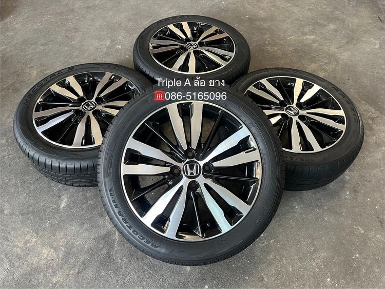 อื่นๆ อะลูมิเนียมอัลลอย 16" ✨ล้อแม็กแถมยาง✨Honda Jazz GK ตัวท็อป ขอบ 16 ดำหน้าเงา
