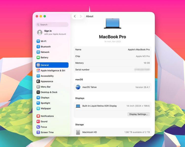 MacBook Pro 14-inch M3Pro 2023 Ram18GB SSD2TB SpaceBlack apple care+ 28 April 2027 รูปที่ 12