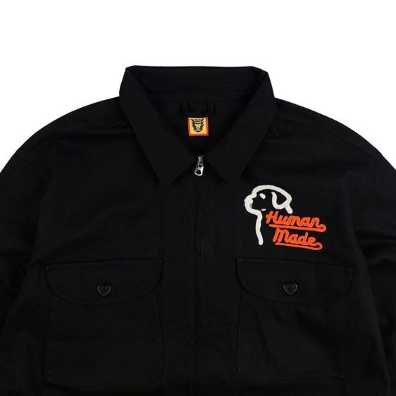 HUMAN MADE SS22 Labrador Dog Embroidered Zip  Workwear Jacket  All black ไซส์ L รูปที่ 2