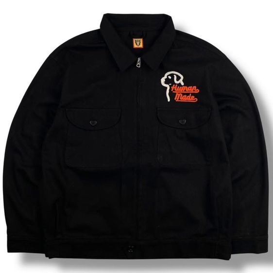 HUMAN MADE SS22 Labrador Dog Embroidered Zip  Workwear Jacket  All black ไซส์ L