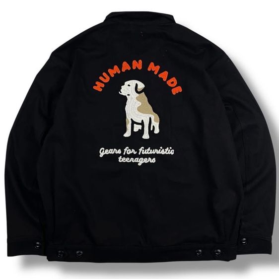 HUMAN MADE SS22 Labrador Dog Embroidered Zip  Workwear Jacket  All black ไซส์ L รูปที่ 3