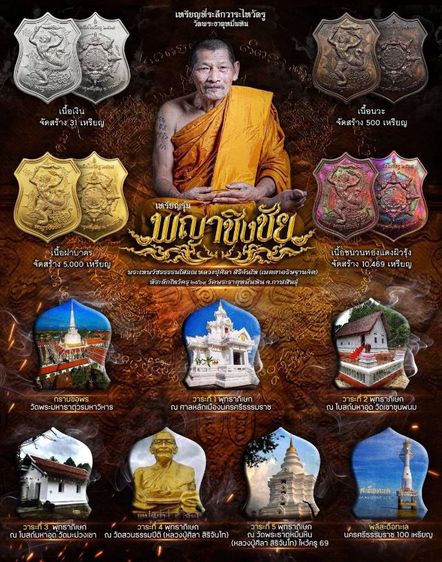 เหรียญ พญาชิงชัย ที่ระลึกงานไหว้ครู2569 หลวงปู่มหาศิลา สิริจันโท รับประกันแท้ตลอดชีพ