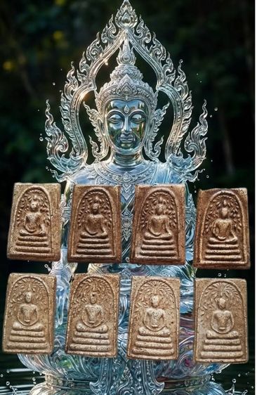 พระสมเด็จปรกโพธิ์ วัดเขาตะเครา พิมพ์สดุ้งกลับ พิมพ์สมาธิสะดือขีด ปี ๒๕๑๓ 