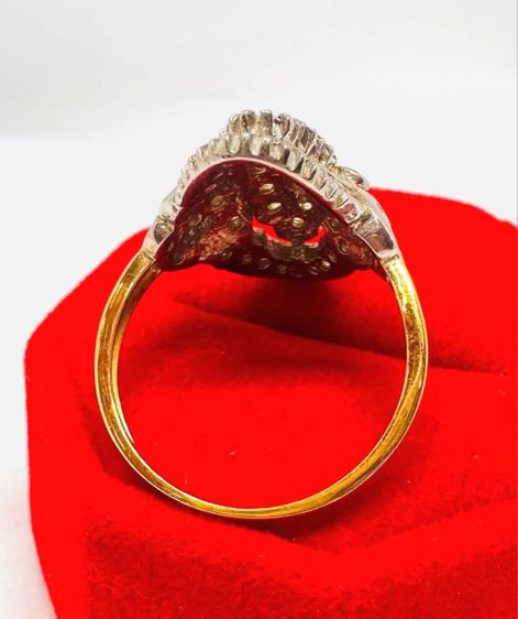 แหวนพลอยขาวทอง 9k งานโบราณ รูปที่ 4