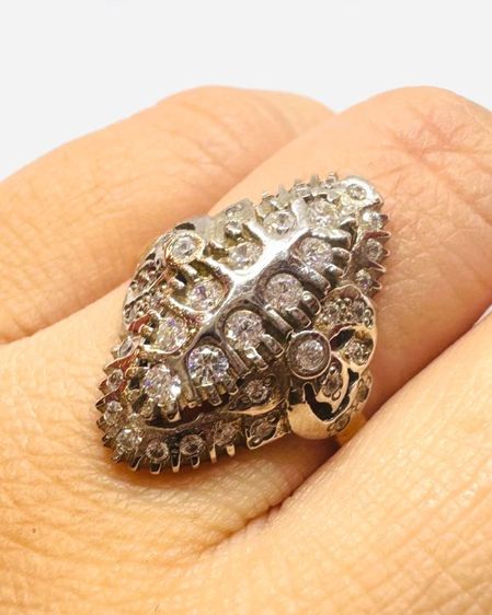 แหวนพลอยขาวทอง 9k งานโบราณ รูปที่ 6