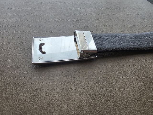 Prada Belt Milano ของแท้ (Reversible Saffiano Leather) รูปที่ 9