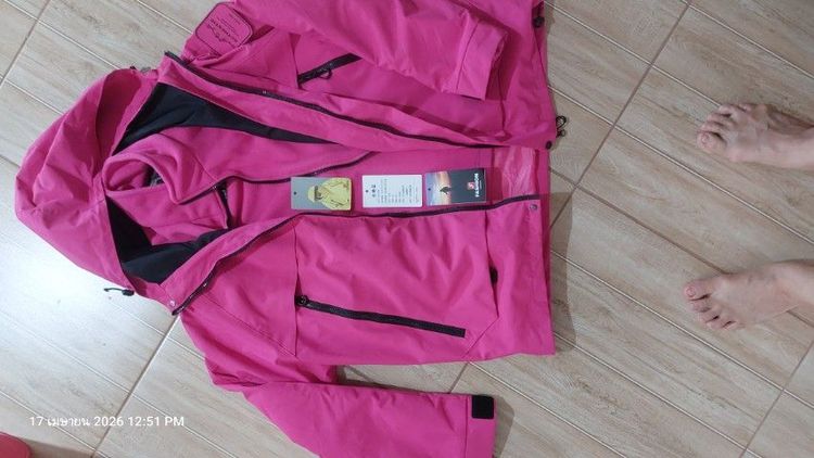 เสื้อแจ็คเก็ตกันหนาวกันลมกันน้ำกันหิมะ เป็นเสื้อ2ชั้นถอดออกเป็นเสื้อ 2ตัวก็ได้ กันหนาวได้ดีมากซื้อมาแค่ลองใส่ ไซด์ XL สีบานเย็นสวยมาก รูปที่ 5