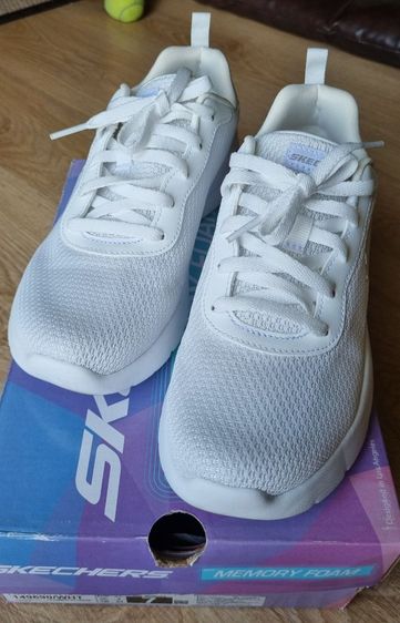 UK 5.5 | EU 38 2/3 | US 7 รองเท้าผ้าใบSkechers ลำลองผู้หญิงสีขาว เบอร์7(US)