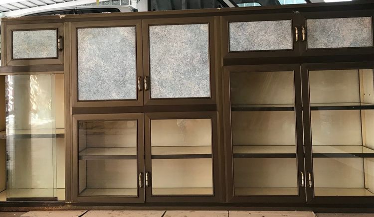 เคาน์เตอร์บาร์ เคาน์เตอร์ร้านสปา ร้านนวด เคาท์เตอร์ขายของ ร้านอาหาร เมทัลชีท สีน้ำตาล  ขนาดใหญ่ พร้อมใช้งาน  ประกอบแล้ว โครงเหล็กพร้อมใช้งาน รูปที่ 15