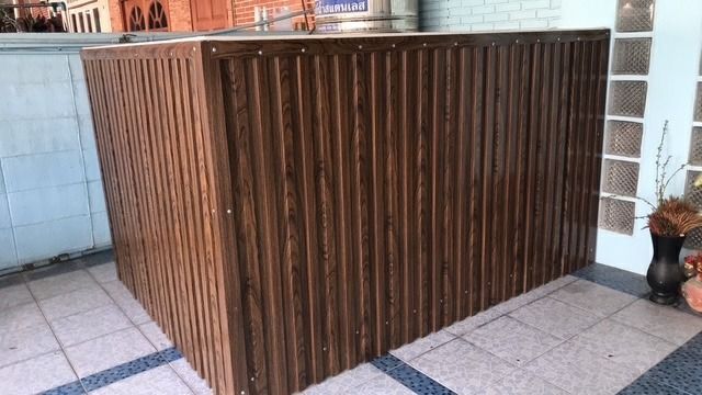 เคาน์เตอร์บาร์ เคาน์เตอร์ร้านสปา ร้านนวด เคาท์เตอร์ขายของ ร้านอาหาร เมทัลชีท สีน้ำตาล  ขนาดใหญ่ พร้อมใช้งาน  ประกอบแล้ว โครงเหล็กพร้อมใช้งาน รูปที่ 14