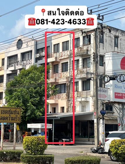 ขายตึกแถว 5 ชั้น บางกระสอ นนทบุรี ทำเลค้าขาย ติดถนนหลัก ใกล้ MRT สะพานพระนั่งเกล้า 
