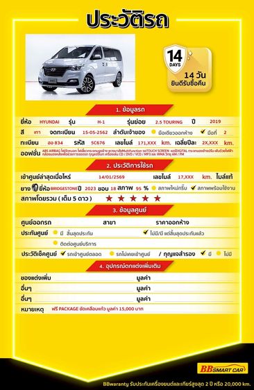 Hyundai H-1  2019 2.5 Maesto Touring Utility-car ดีเซล ไม่ติดแก๊ส เกียร์อัตโนมัติ เทา รูปที่ 2