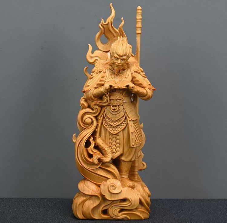 ✨รูปปั้นไม้แกะสลักของซุนหงอคง (Sun Wukong) 