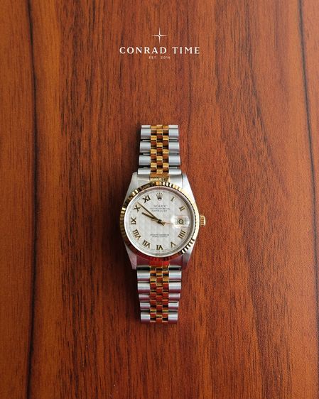 Rolex Datejust 16233 Ivory pyramid dial Two-Tone Jubilee 1992 36mm. Fullset 