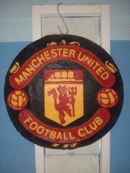 ป้ายแขวนผนัง Hand made ขึ้นรูปจากทราย ลายโลโก้ทีมแมนเชสเตอร์ยูไนเต็ด รูปที่ 5