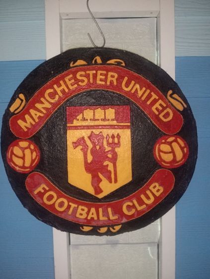 ป้ายแขวนผนัง Hand made ขึ้นรูปจากทราย ลายโลโก้ทีมแมนเชสเตอร์ยูไนเต็ด รูปที่ 4