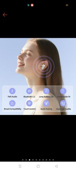 ขายหูฟังบลูทูธพร้อมเคส มือ1 ยังไม่ได้แกะกล่อง รูปที่ 10