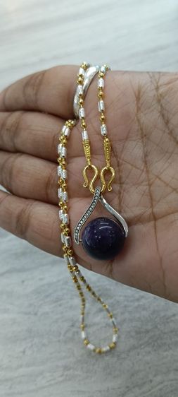 จี้หินอเมทิสแท้ 12 มิลพร้อมสร้อยคองานจิวเวอร์รี่ใส่อาบน้ำได้ยาว 18 นิ้วเหนือล่องนม รูปที่ 13