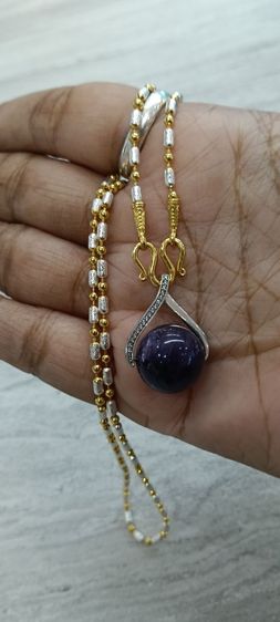 จี้หินอเมทิสแท้ 12 มิลพร้อมสร้อยคองานจิวเวอร์รี่ใส่อาบน้ำได้ยาว 18 นิ้วเหนือล่องนม รูปที่ 6