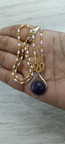 จี้หินอเมทิสแท้ 12 มิลพร้อมสร้อยคองานจิวเวอร์รี่ใส่อาบน้ำได้ยาว 18 นิ้วเหนือล่องนม รูปที่ 18