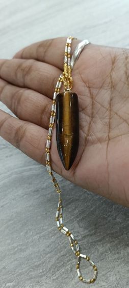 จี้หินไทเกอร์อายแท้พร้อมสร้อยคอใส่อาบน้ำได้ยาว 18 นิ้วเหนือล่องนม รูปที่ 9