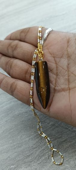 จี้หินไทเกอร์อายแท้พร้อมสร้อยคอใส่อาบน้ำได้ยาว 18 นิ้วเหนือล่องนม รูปที่ 3