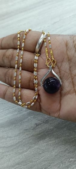 จี้หินอเมทิสแท้พร้อมสร้อยคอใส่อาบน้ำได้ยาว  18 นิ้วเหนือล่องนม รูปที่ 16