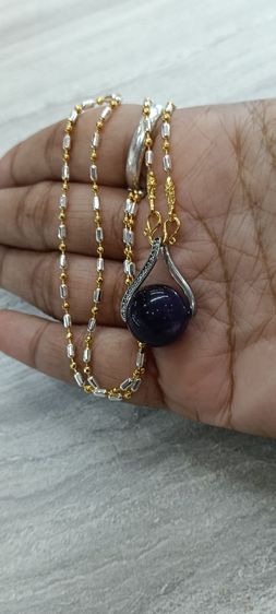 จี้หินอเมทิสแท้พร้อมสร้อยคอใส่อาบน้ำได้ยาว  18 นิ้วเหนือล่องนม รูปที่ 8