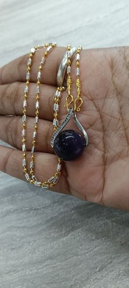 จี้หินอเมทิสแท้พร้อมสร้อยคอใส่อาบน้ำได้ยาว  18 นิ้วเหนือล่องนม รูปที่ 12