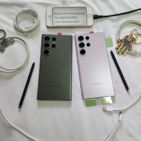 Samsung S23ultra 5g 256g 512g มีสีgreen lawender white งานเคลมจอ แบตให้จากศูนย์ ให้ใช้ได้ยาวๆสบายใจ