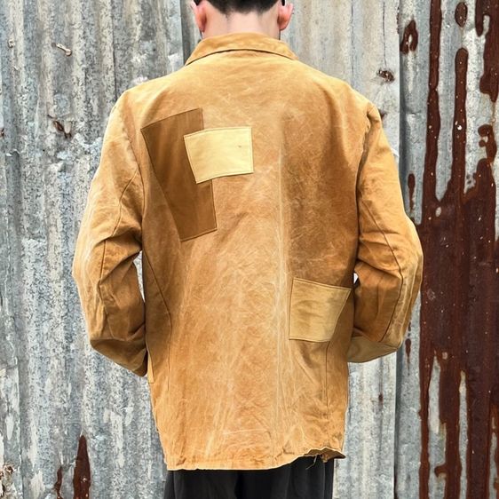 Workwear Jacket Patchwork -Yellow Brown รูปที่ 3