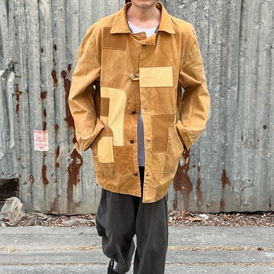 Workwear Jacket Patchwork -Yellow Brown